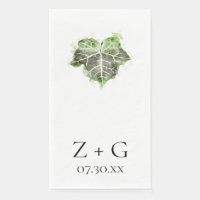 Green English Ivy Leaf Watercolor Wedding