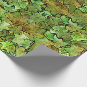 Green English Ivy Nature Watercolor Pattern Wrapping Paper