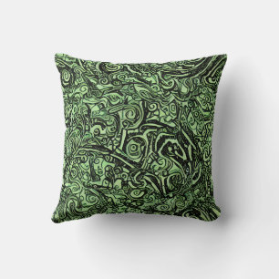 Green Enigma Throw Pillow