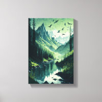Green environment art canvas paint