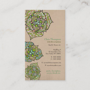 Green Environment Floral Neutral Business Card