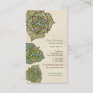 Green Environment Floral Neutral Business Card
