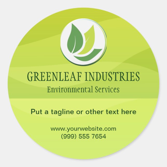 Green Environmental Business Sticker (Front)
