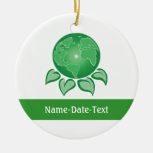 Green, Environmental Ceramic Tree Decoration