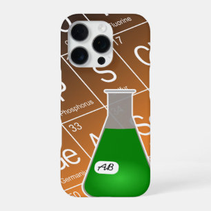 Green Erlenmeyer Flask (with Initials) Chemistry iPhone 16 Pro Case
