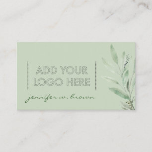 Green Essential Oils Add your custom logo floral Business Card