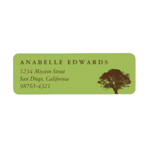 Green eternal oak tree custom return address