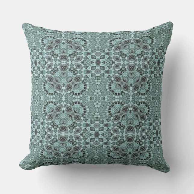 green ethnic ornament decor  cushion (Front)