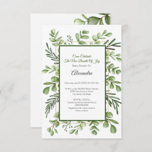 Green Eucalyptus Baby Shower invitation