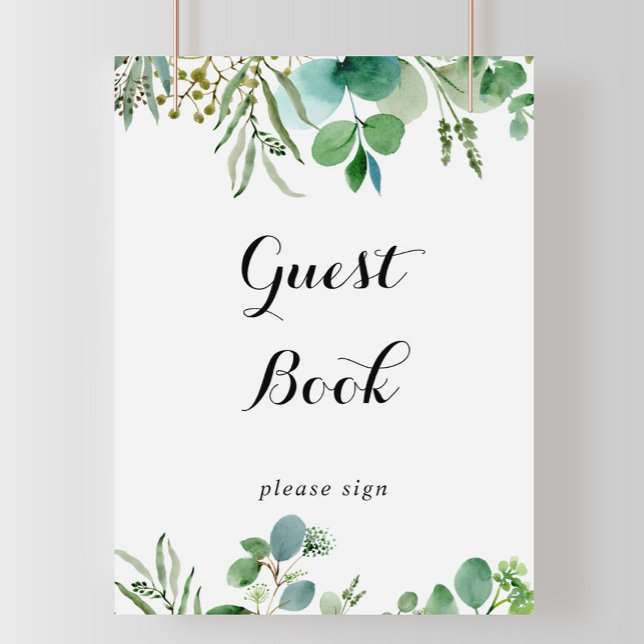 Green Eucalyptus Botanical Foliage Guest Book Sign (Creator Uploaded)
