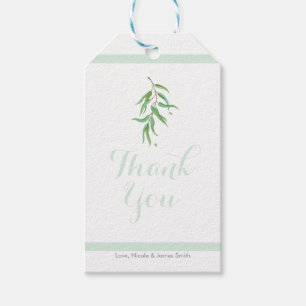 Green Eucalyptus Botanical Leaves Rustic Wedding Gift Tags