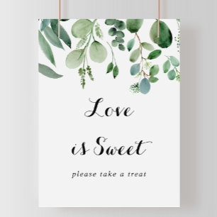 Green Eucalyptus Botanical Love Is Sweet Sign
