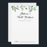 Green Eucalyptus Botanical Wedding Well Wishes Advice Card<br><div class="desc">This green eucalyptus botanical wedding well wishes advice card is perfect for a rustic wedding. The design features hand-painted artistic beautiful eucalyptus green leaves, assembled into neat bouquets to embellish your event. These cards are perfect for a wedding, bridal shower, baby shower, graduation party & more. Personalise the cards with...</div>
