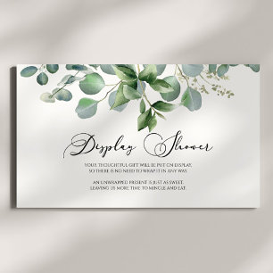 Green Eucalyptus Bridal Baby Shower Display Shower Enclosure Card