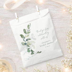 Green Eucalyptus Custom Bridal Shower Thank You Favour Bags