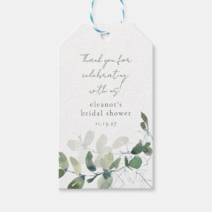Green Eucalyptus Custom Bridal Shower Thank You  Gift Tags