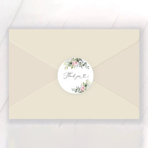 Green Eucalyptus Floral Bridal Shower Classic Round Sticker
