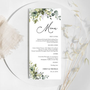 Green Eucalyptus Floral Bridal Shower Menu