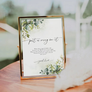 Green Eucalyptus Floral Put A Ring On It Sign