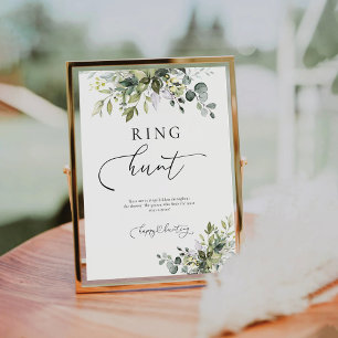 Green Eucalyptus Floral Ring Hunt Sign