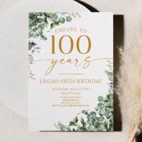 Green Eucalyptus Gold 100th Birthday Party