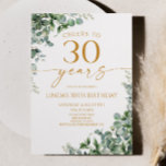 Green Eucalyptus Gold 30th Birthday Party Invitation<br><div class="desc">This is a Green Eucalyptus Gold 30th Birthday Party Invitation!</div>