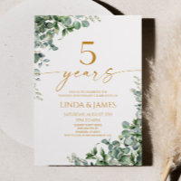 Green Eucalyptus Gold 5th Wedding Anniversary