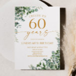 Green Eucalyptus Gold 60th Birthday Party Invitation<br><div class="desc">This is a Green Eucalyptus Gold 60th Birthday Party Invitation!</div>