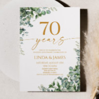 Green Eucalyptus Gold 70th Wedding Anniversary