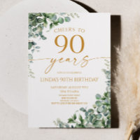 Green Eucalyptus Gold 90th Birthday Party