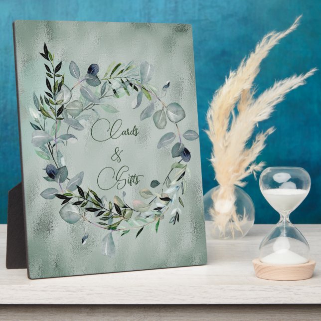 Green Eucalyptus Greenery Gold Frame (Side)