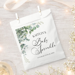 Green Eucalyptus Leaves Botanical Baby Sprinkle Favour Bags