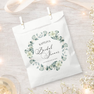 Green Eucalyptus Leaves Botanical Bridal Shower Favour Bags