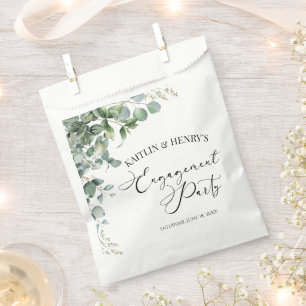 Green Eucalyptus Leaves Botanical Engagement Party Favour Bags