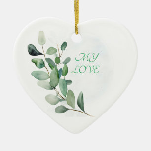 Green Eucalyptus Leaves Ceramic Tree Decoration