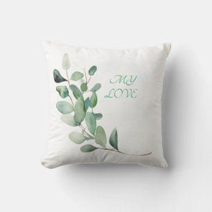 Green Eucalyptus Leaves Cushion