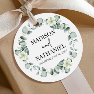 Green Eucalyptus Leaves Greenery Botanical Wedding Favour Tags