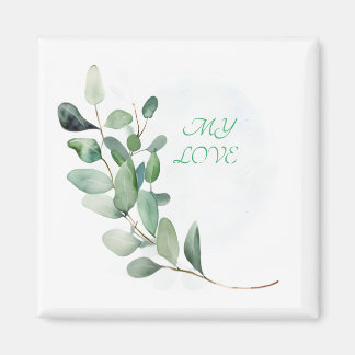 Green Eucalyptus Leaves Magnet