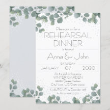 Green Eucalyptus Modern Greenery Elegant Floral