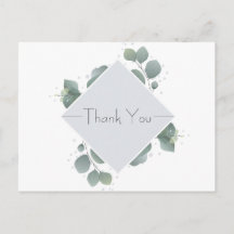 Green Eucalyptus Modern Minimalistic Thank You