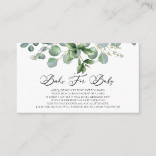 Green Eucalyptus Plant Baby Shower Books For Baby Enclosure Card