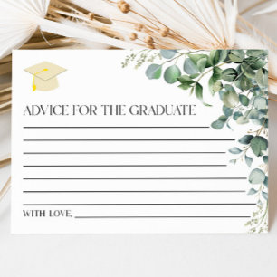 Green Eucalyptus Plant Graduation Party Advice Card