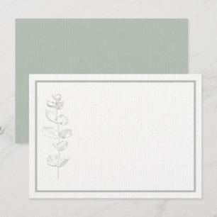 Green Eucalyptus Plant Simple Modern Stationary Thank You Card