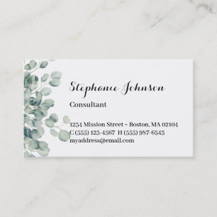 Green Eucalyptus Simple Personal Calling Card