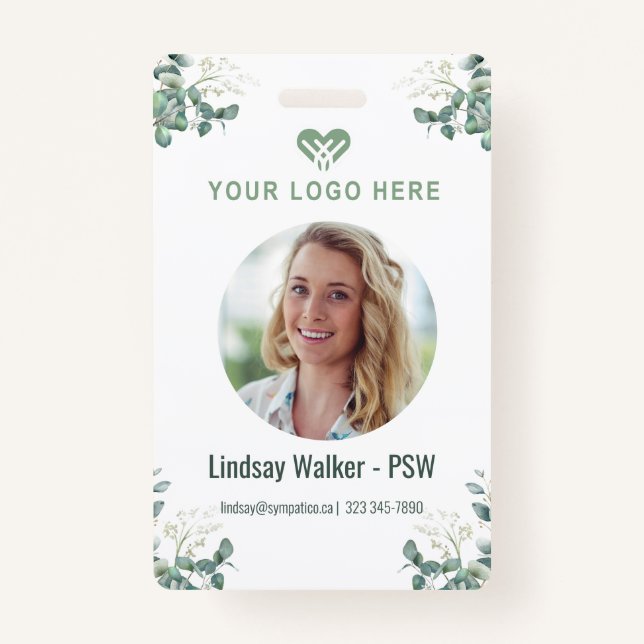Green Eucalyptus StyleBadge ID Badge (Front)