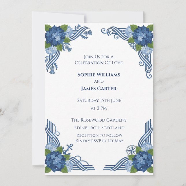 Green Eucalyptus Wedding Invitation (Front)