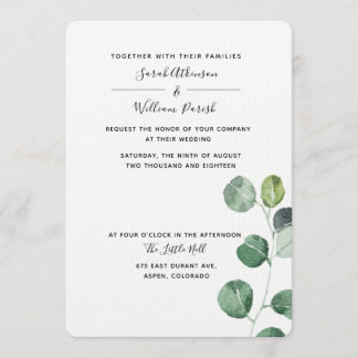 Green Eucalyptus Wedding Invitation