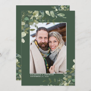 Green Eucalyptus Wedding Photo Save the Date