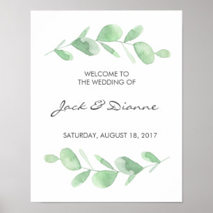 Green Eucalyptus Wedding Welcome Sign