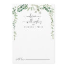 Green Eucalyptus Wedding Well Wishes Advice Card